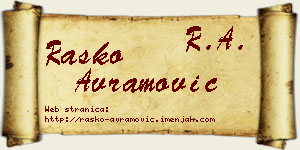 Raško Avramović vizit kartica